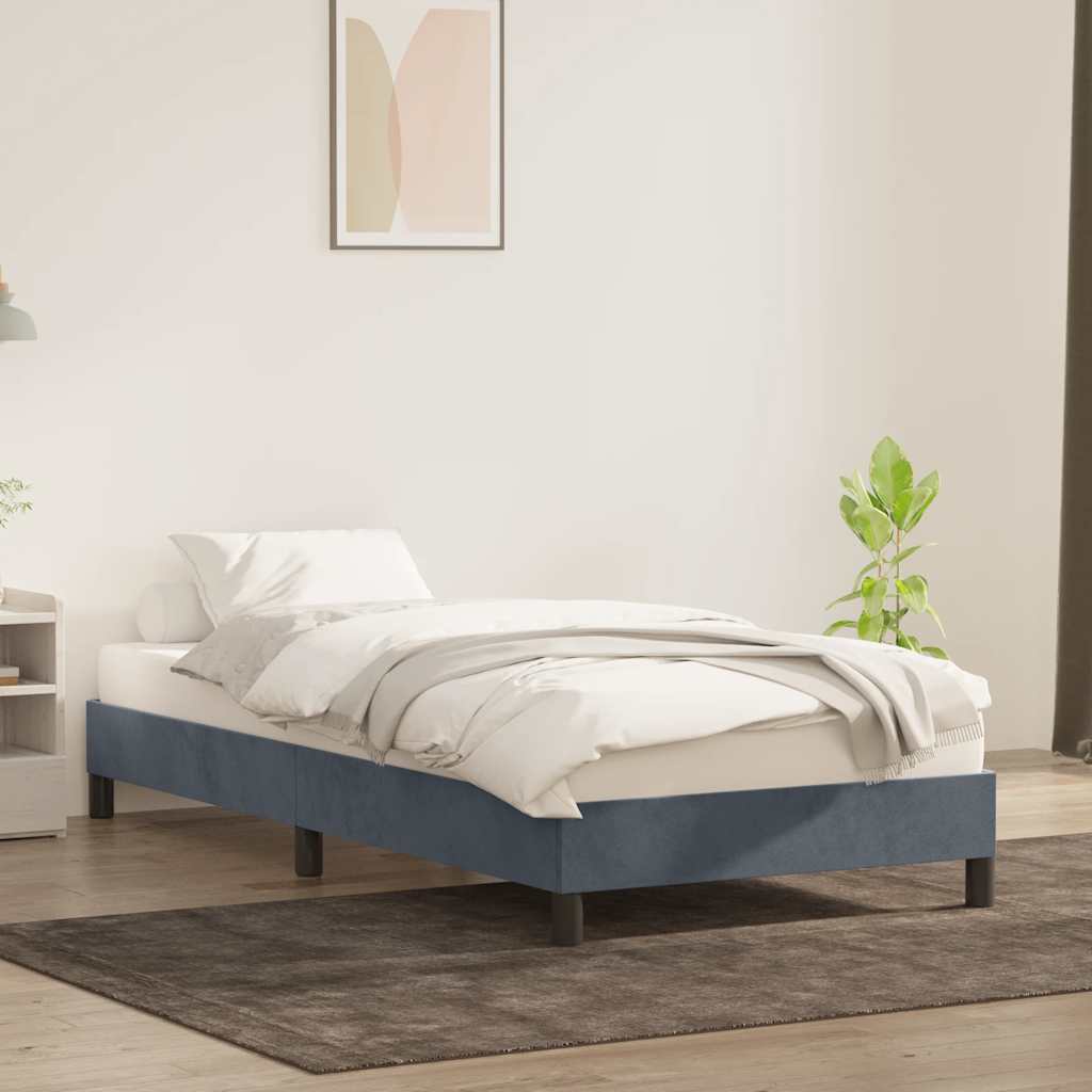 Okvir kreveta bez madraca tamno sivi 80x210 cm baršun
