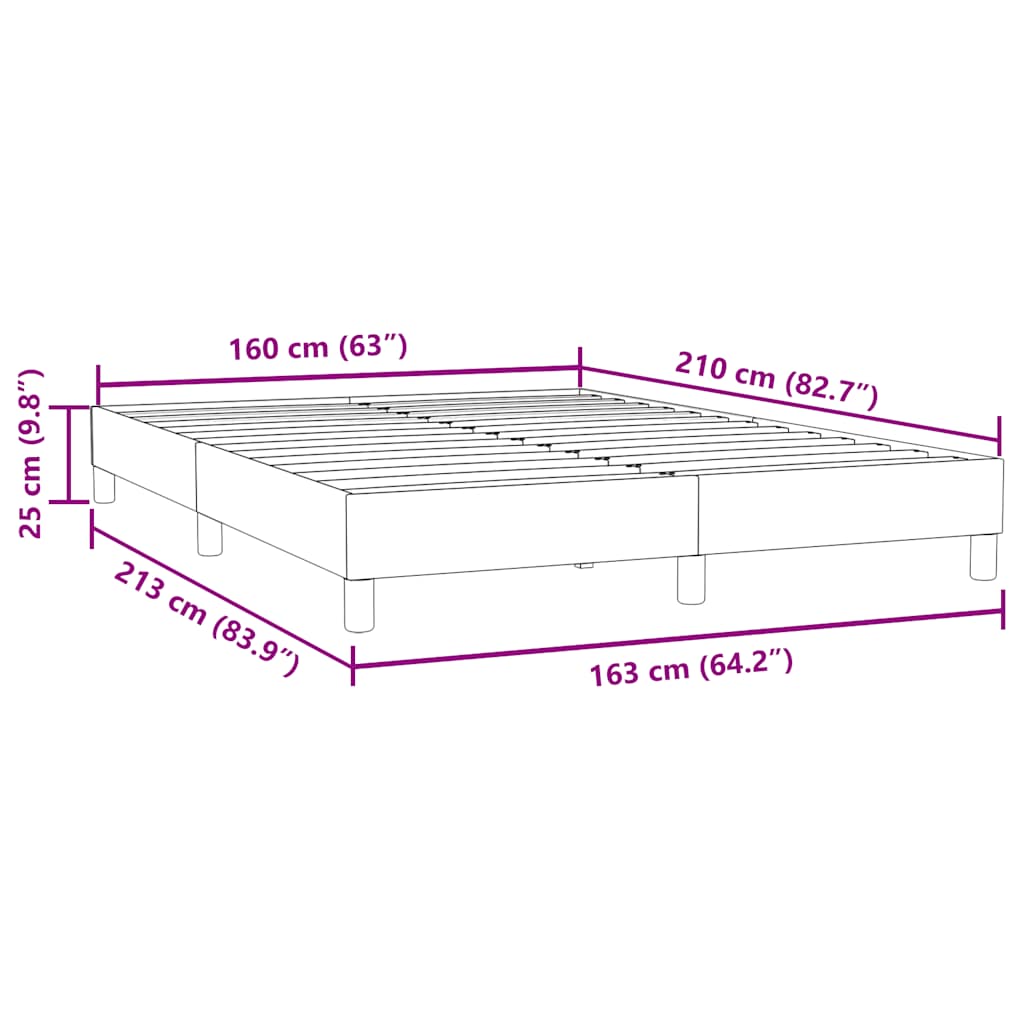 Okvir kreveta bez madraca tamnoplavi 160x210 cm baršun