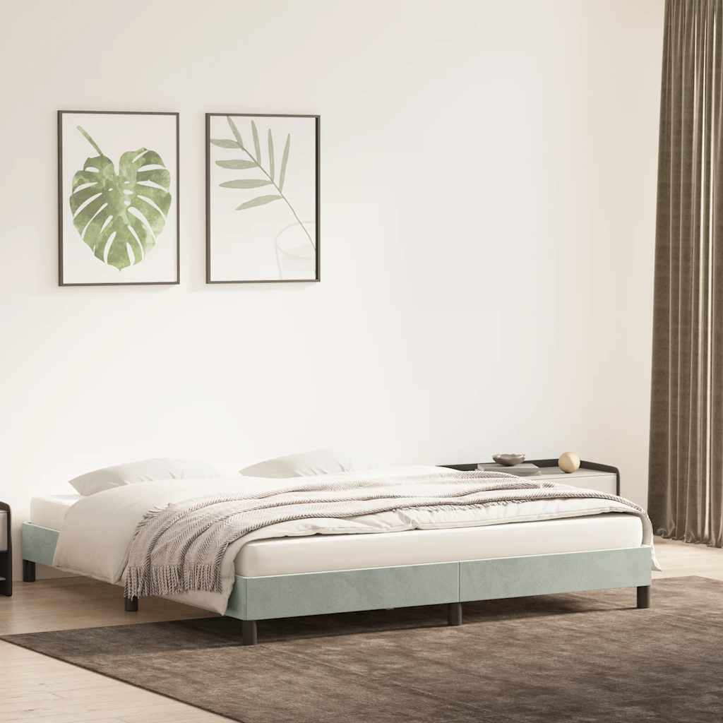 Okvir kreveta bez madraca svijetlo sivi 180x210 cm baršun