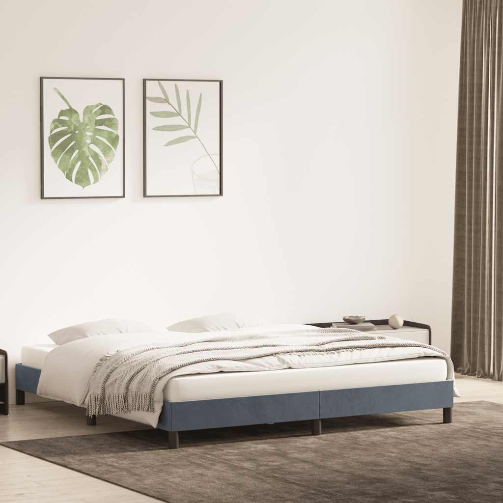 Okvir kreveta bez madraca tamno sivi 180x210 cm baršun