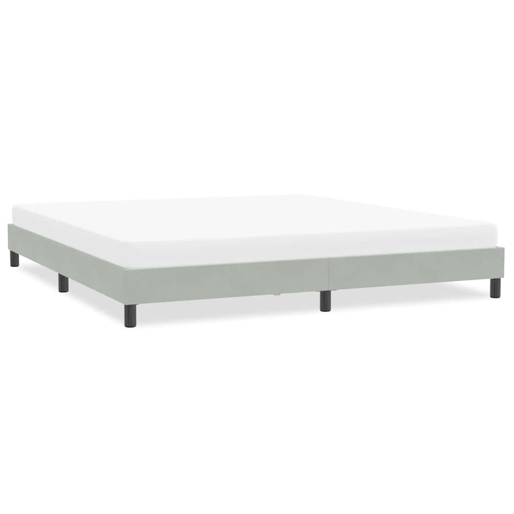 Okvir kreveta bez madraca svijetlo sivi 200x210 cm baršun
