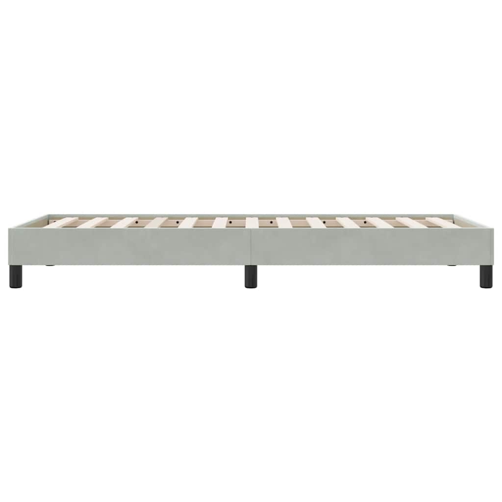 Okvir kreveta bez madraca svijetlo sivi 80x220 cm baršun