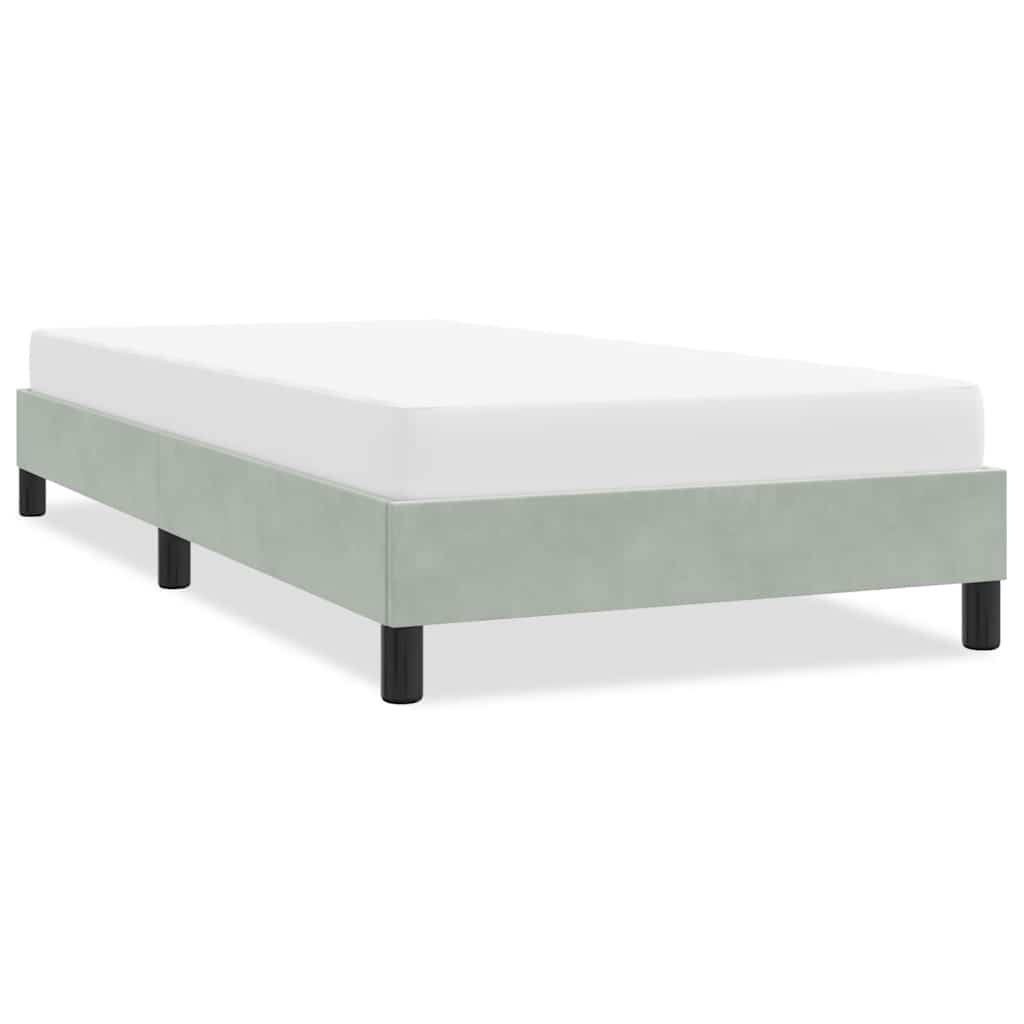 Okvir kreveta bez madraca svijetlo sivi 90x220 cm baršun