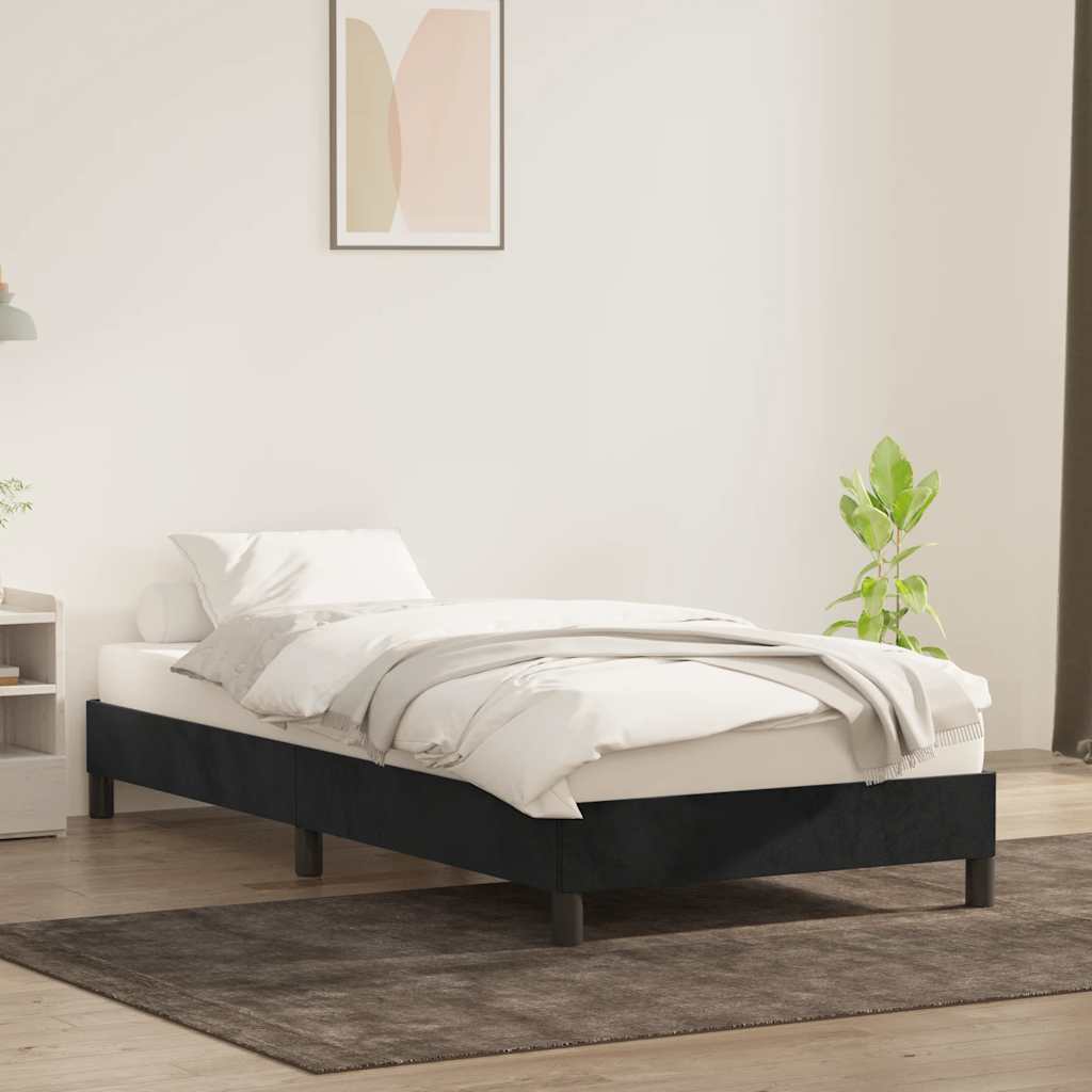 Okvir kreveta bez madraca crni 90x220 cm samt