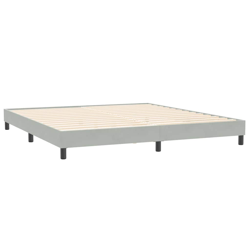 Okvir kreveta bez madraca svijetlo sivi 200x220 cm baršun