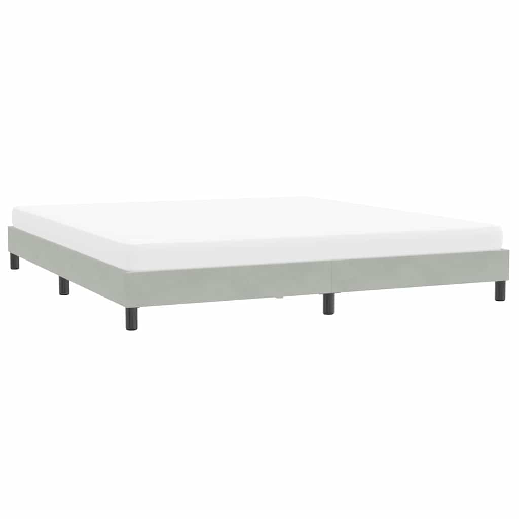 Okvir kreveta bez madraca svijetlo sivi 200x220 cm baršun