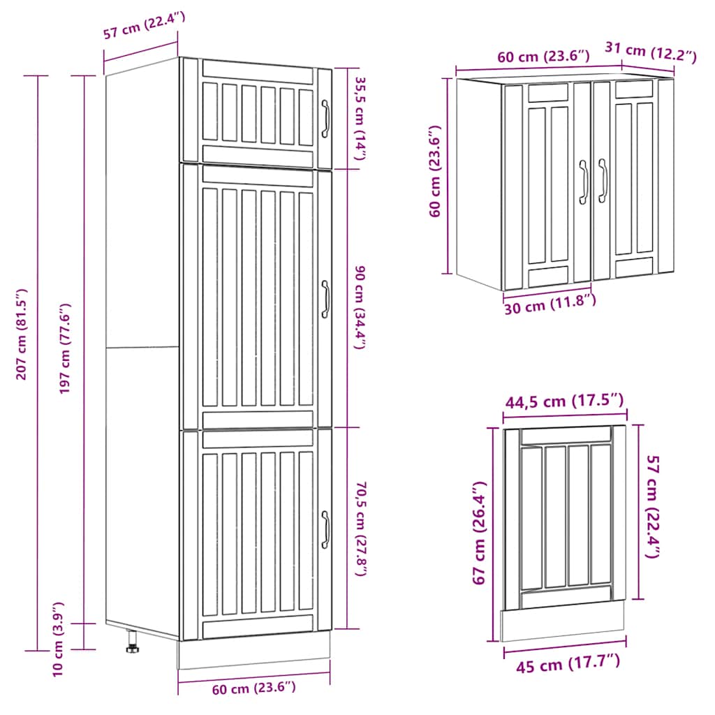 Set kuhinjskih ormarića od 8 dijelova "Lucca" od visokosjajnog bijelog inženjerskog drva