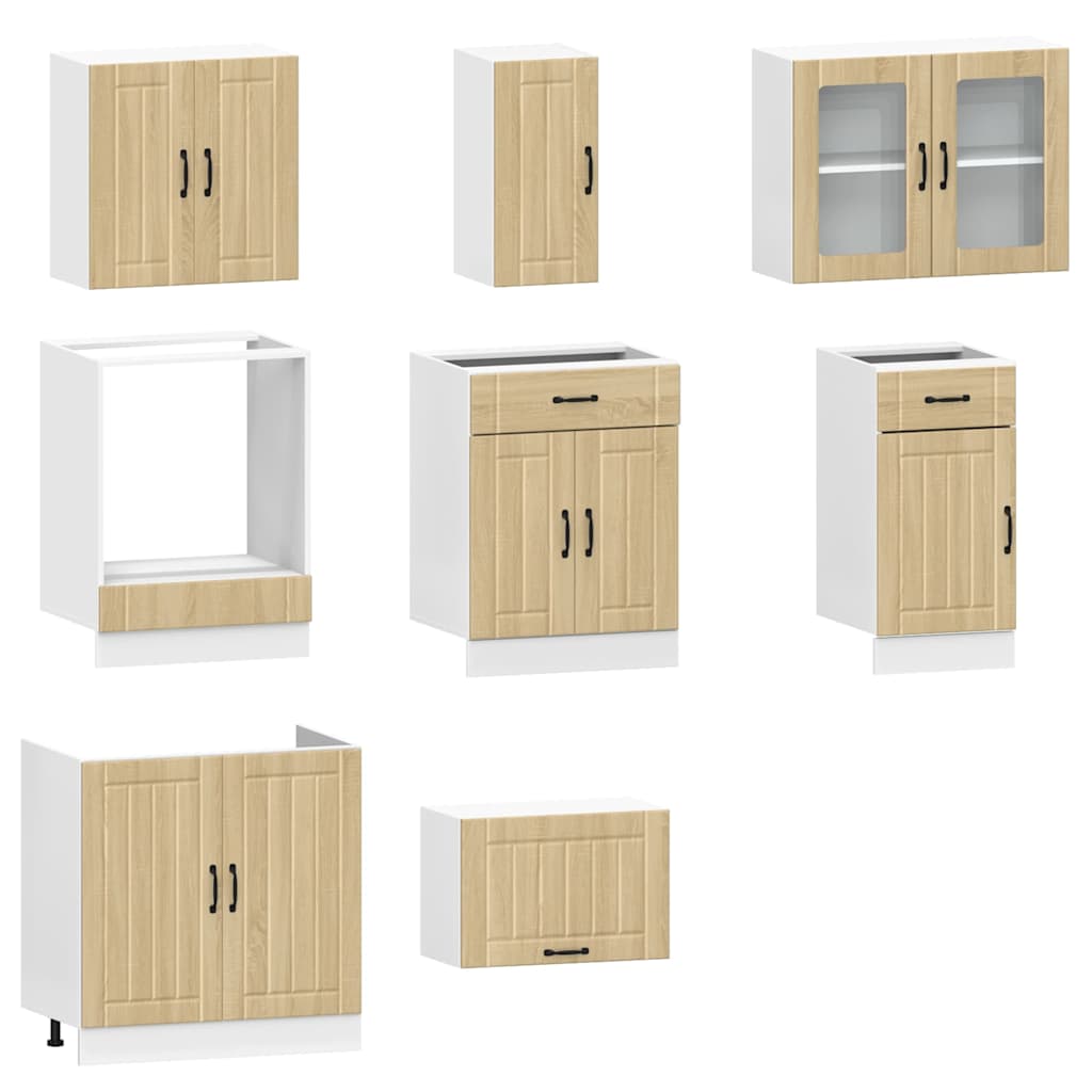 Set kuhinjskih ormarića od 8 dijelova "Lucca" od hrasta Sonoma, inženjerski drvo