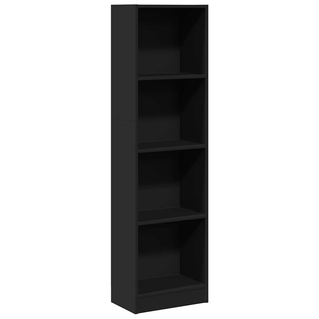 Regal za knjige crni 40x24x143 cm od konstruiranog drva