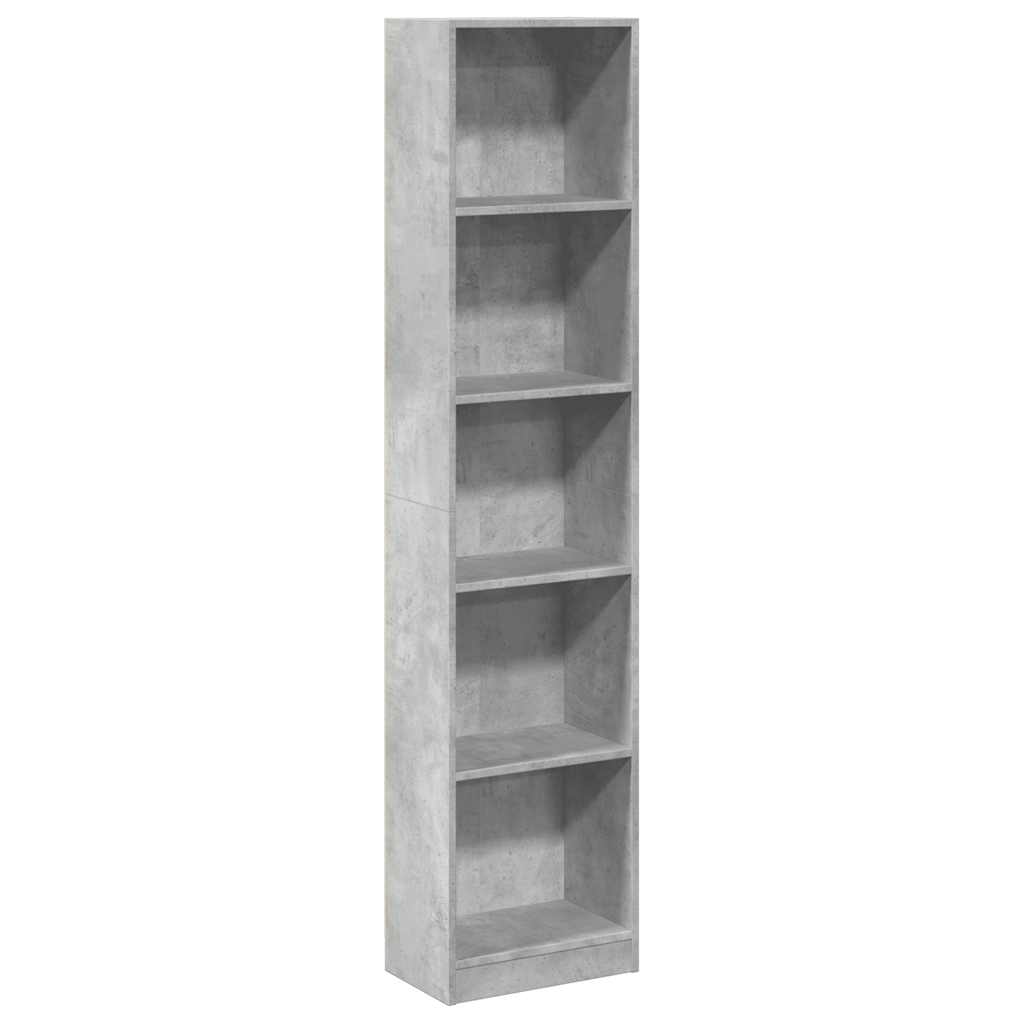 Regal za knjige boja betona 40x24x176 cm konstruirano drvo