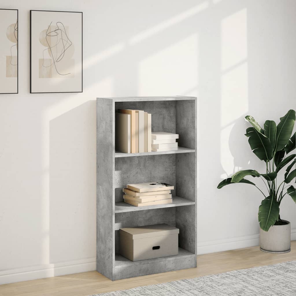 Regal za knjige boja betona 60x24x109 cm konstruirano drvo