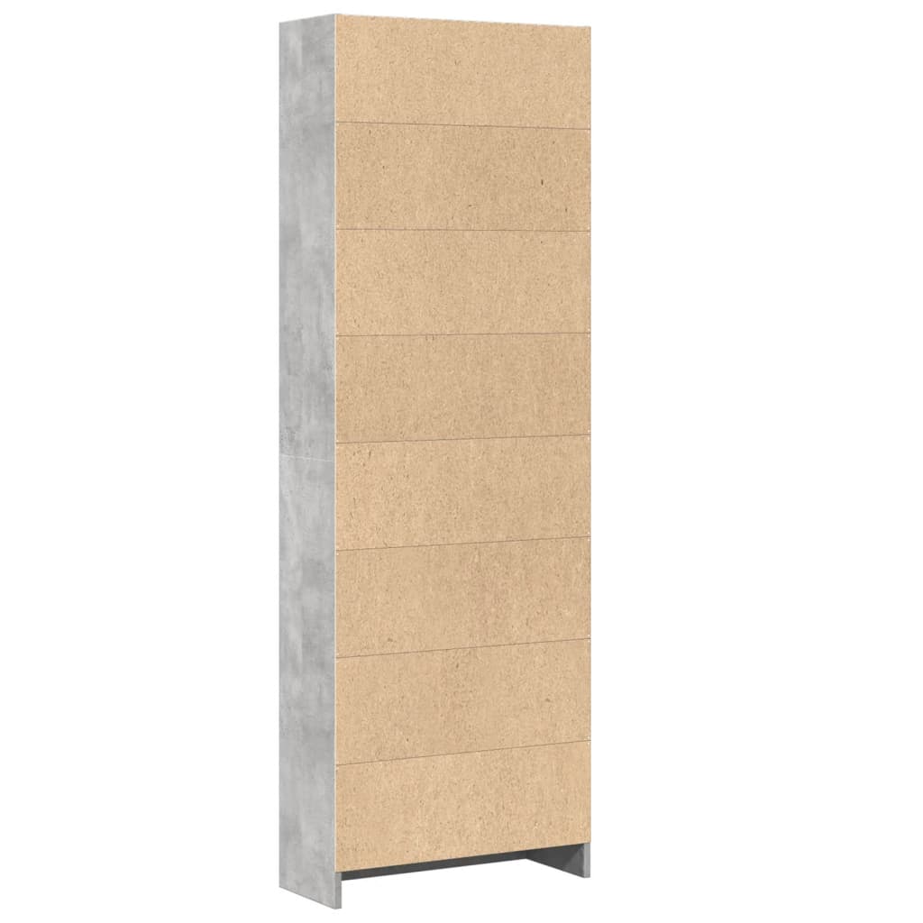 Regal za knjige boja betona 60x24x176 cm konstruirano drvo