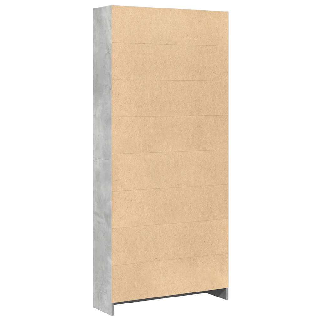 Regal za knjige siva boja betona 80x24x176 cm konstruirano drvo