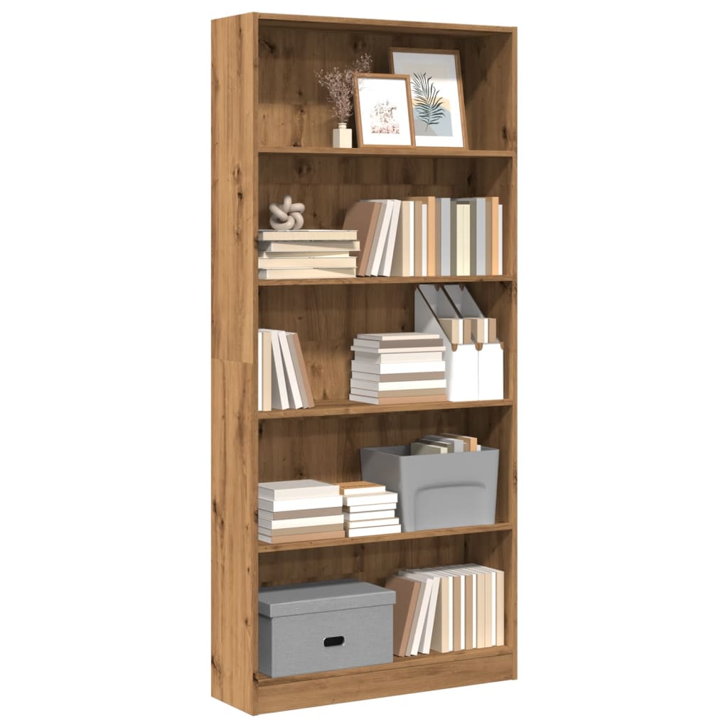 Regal za knjige boja hrasta 80x24x176 cm konstruirano drvo