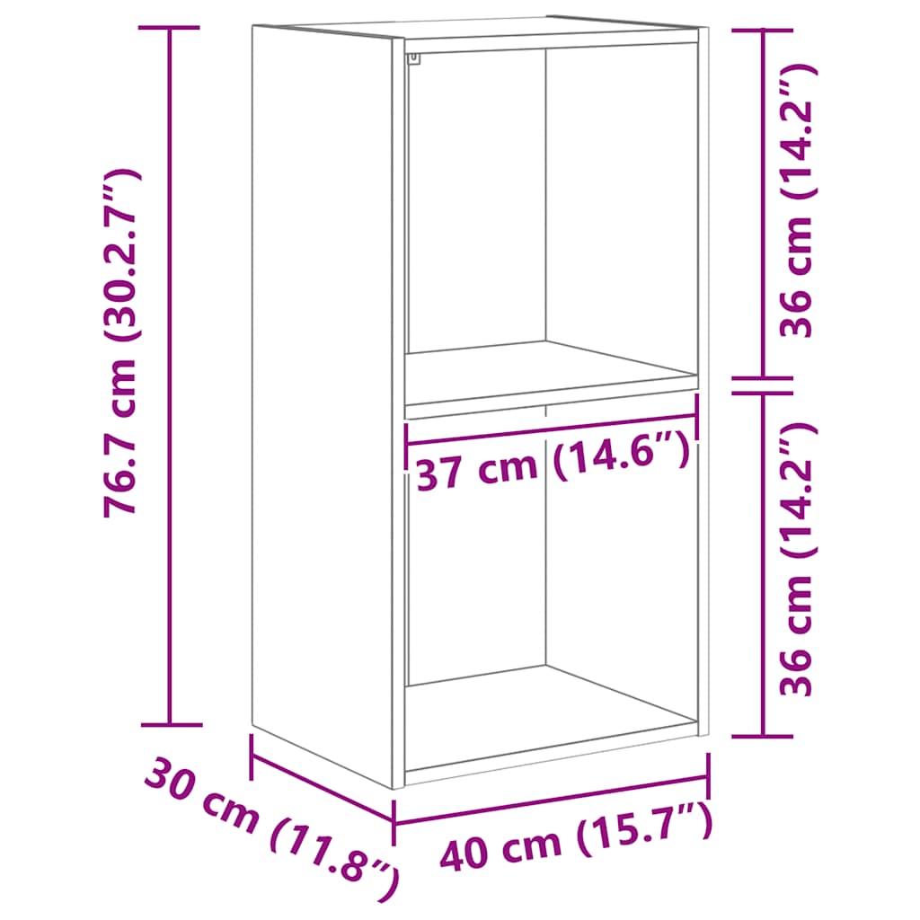 Regal za knjige boja starog drva 40x30x77 cm konstruirano drvo