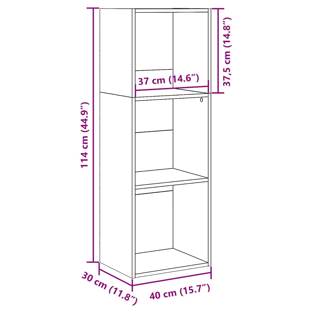 Regal za knjige bijeli 40x30x114 cm od konstruiranog drva