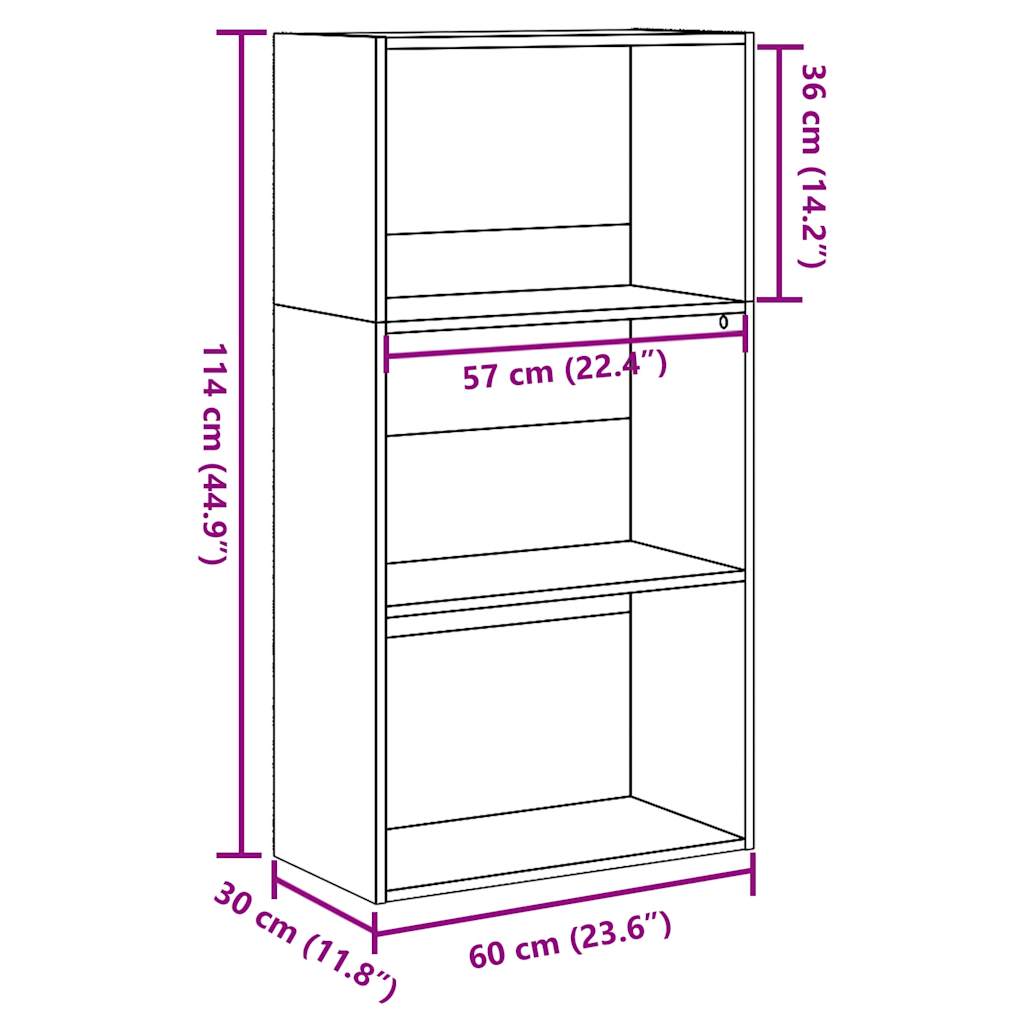 Regal za knjige boja hrasta 60x30x114 cm od konstruiranog drva