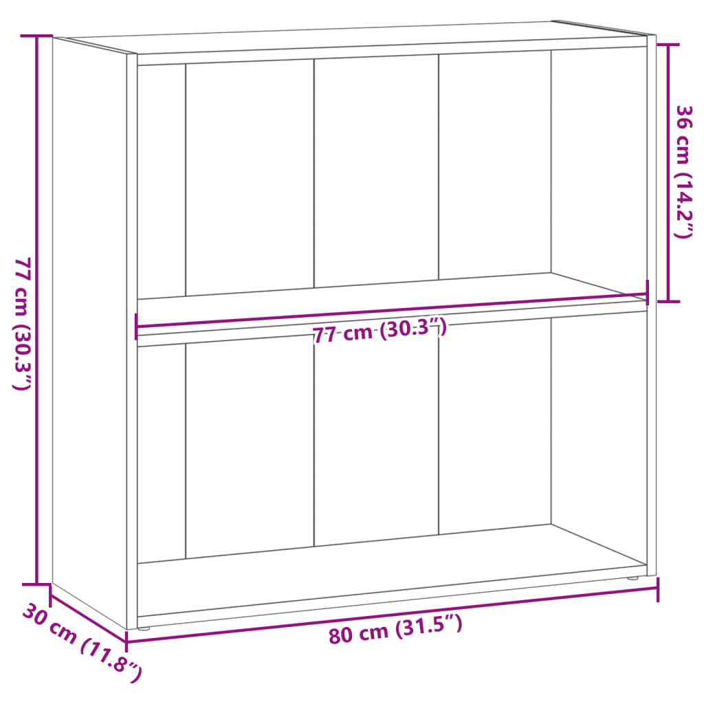 Regal za knjige boja hrasta 80x30x77 cm konstruirano drvo