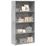 Regal za knjige siva boja betona 80x30x152 cm konstruirano drvo