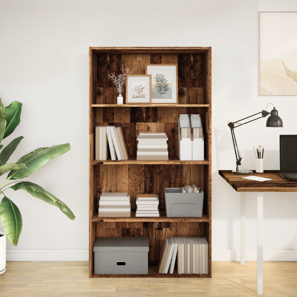 Regal za knjige boja staro drvo 80x30x152 cm konstruirano drvo