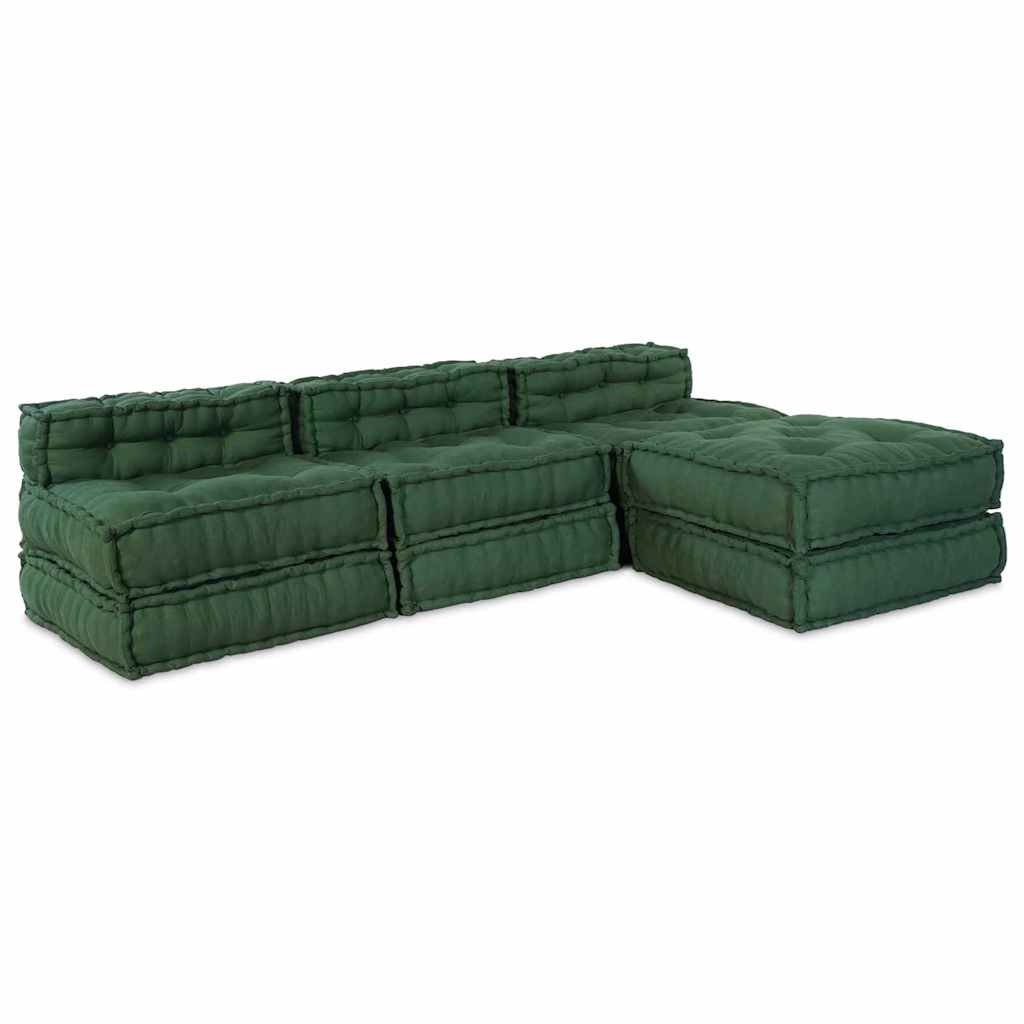 Modularna sofa 4 pcs Zelena Tkanina
