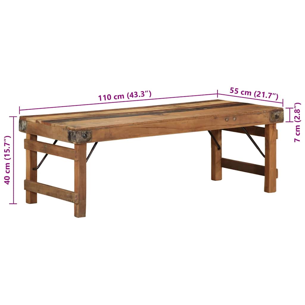 Kava Stol Smeđa 110 x 55 x 40 cm Čvrsto drvo iz reciklaže