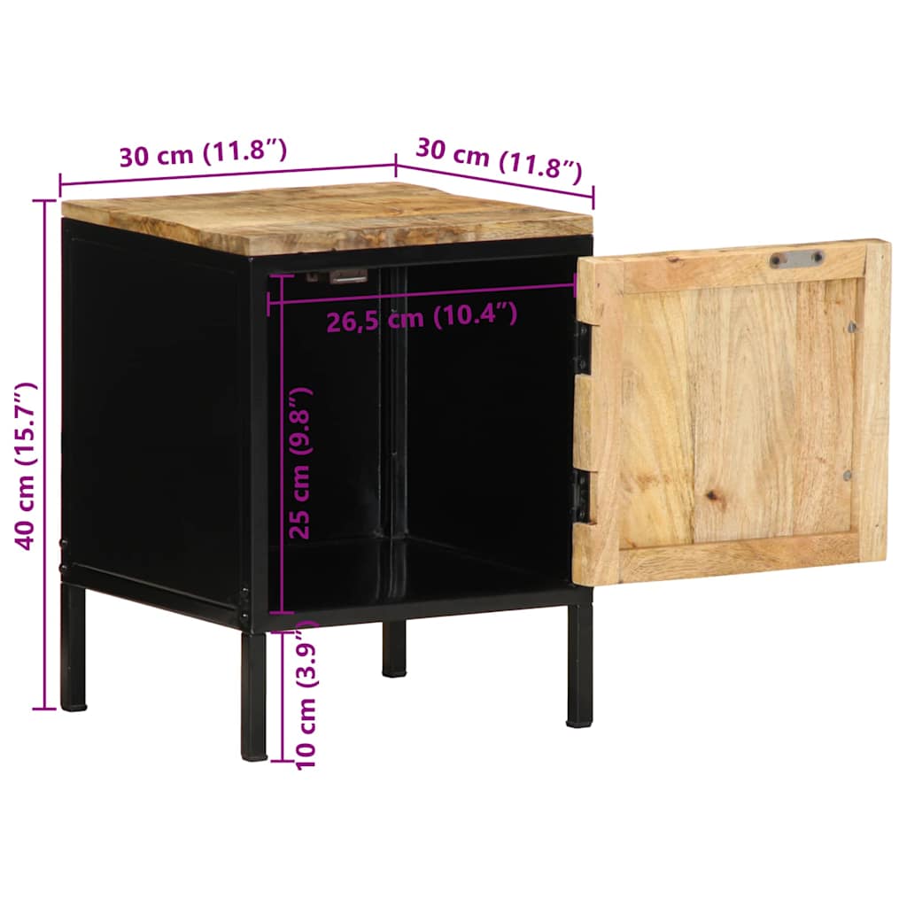 Noćni ormar 2 pcs Smeđa i crna 30 x 30 x 40 cm