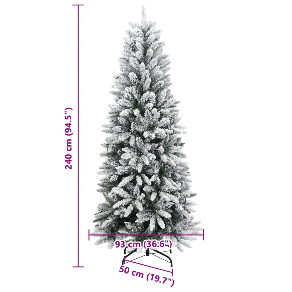 Umjetno božićno drvce 300 LED dioda i nasut snijeg 240 cm