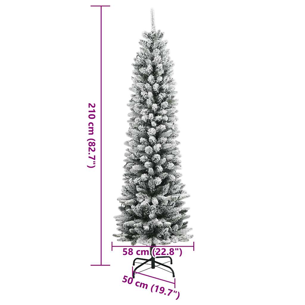 Umjetno božićno drvce s 300 LED žarulja i snijegom 210 cm