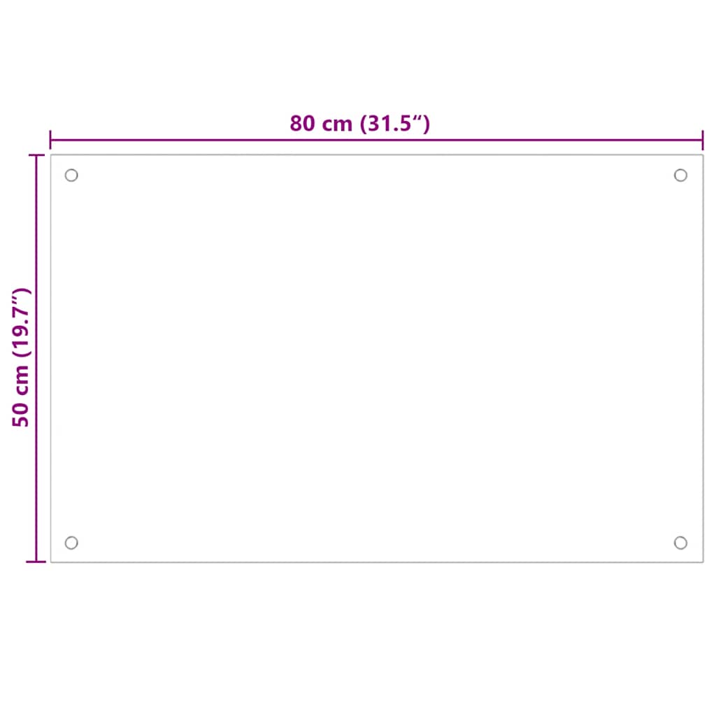 Kuhinjske zaštite od prskanja 2 kom prozirne 80x50 cm staklene