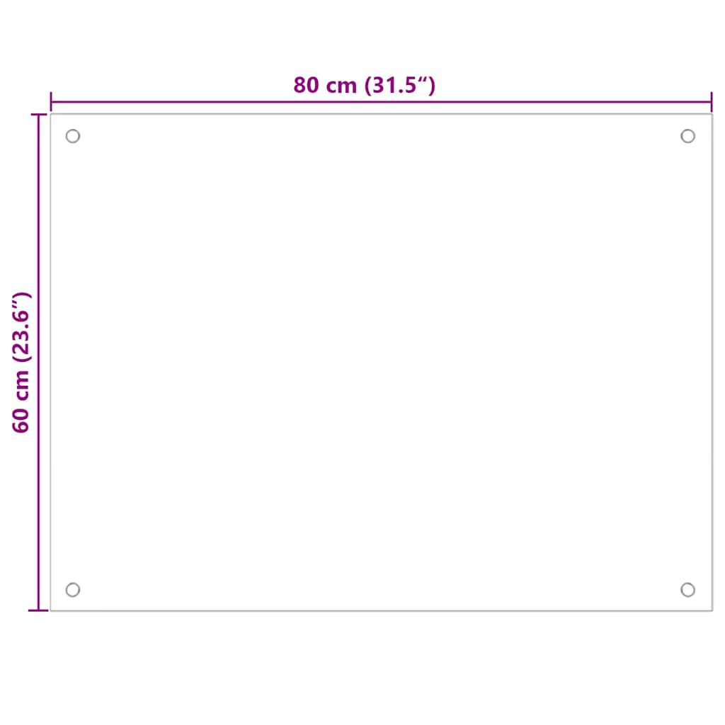 Kuhinjske zaštite od prskanja 2 kom prozirne 80x60 cm staklene