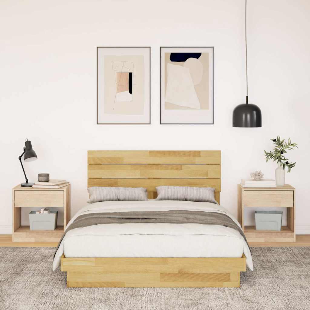 Okvir kreveta uzglavljem bez madraca 120x200 cm puno drvo hrast