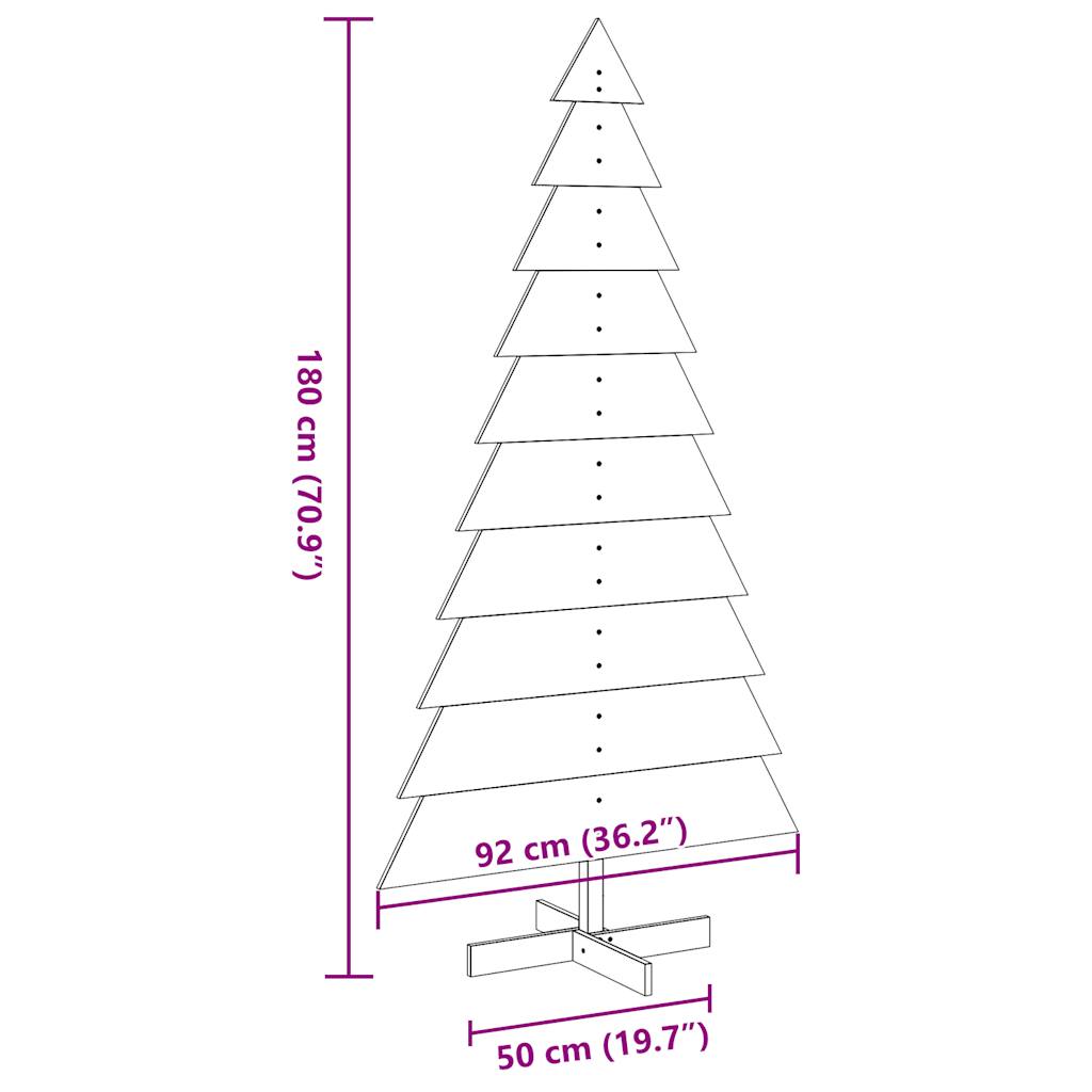 Drveno ukrasno božićno drvce voštano smeđi 180 cm od borovine