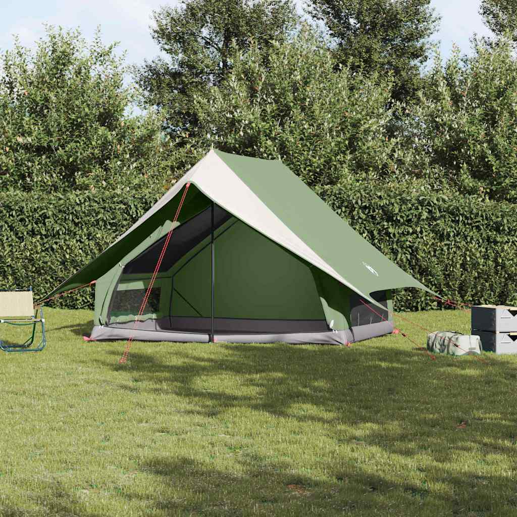 Obiteljski šator s krovom Zelena i bijela 256 x 256 x 185 cm