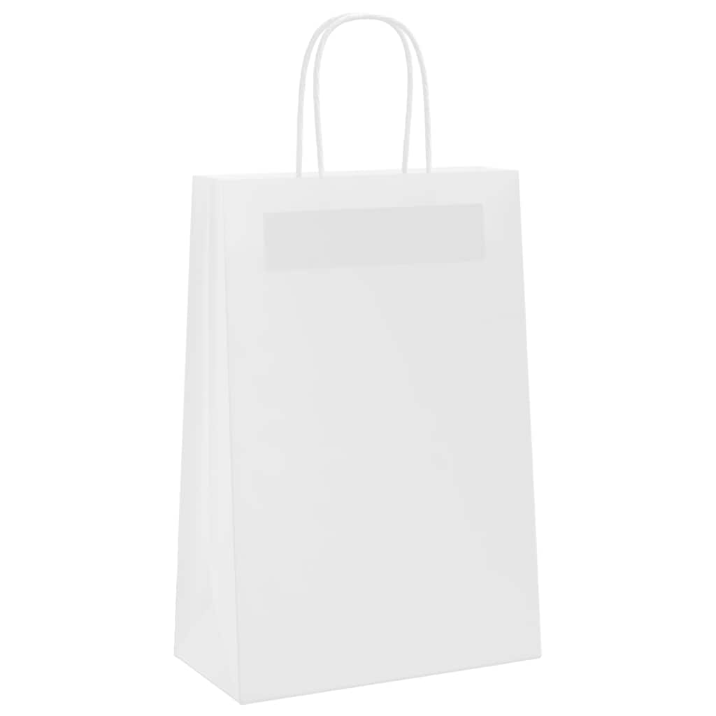Papirnate vrećice 50 kom s ručkama bijele 21x11x31 cm