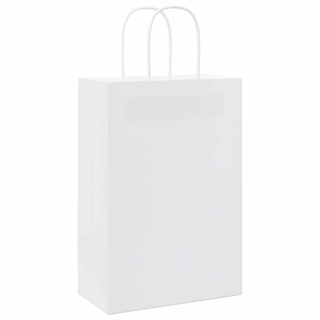 Papirnate vrećice 50 kom s ručkama bijele 21x11x31 cm