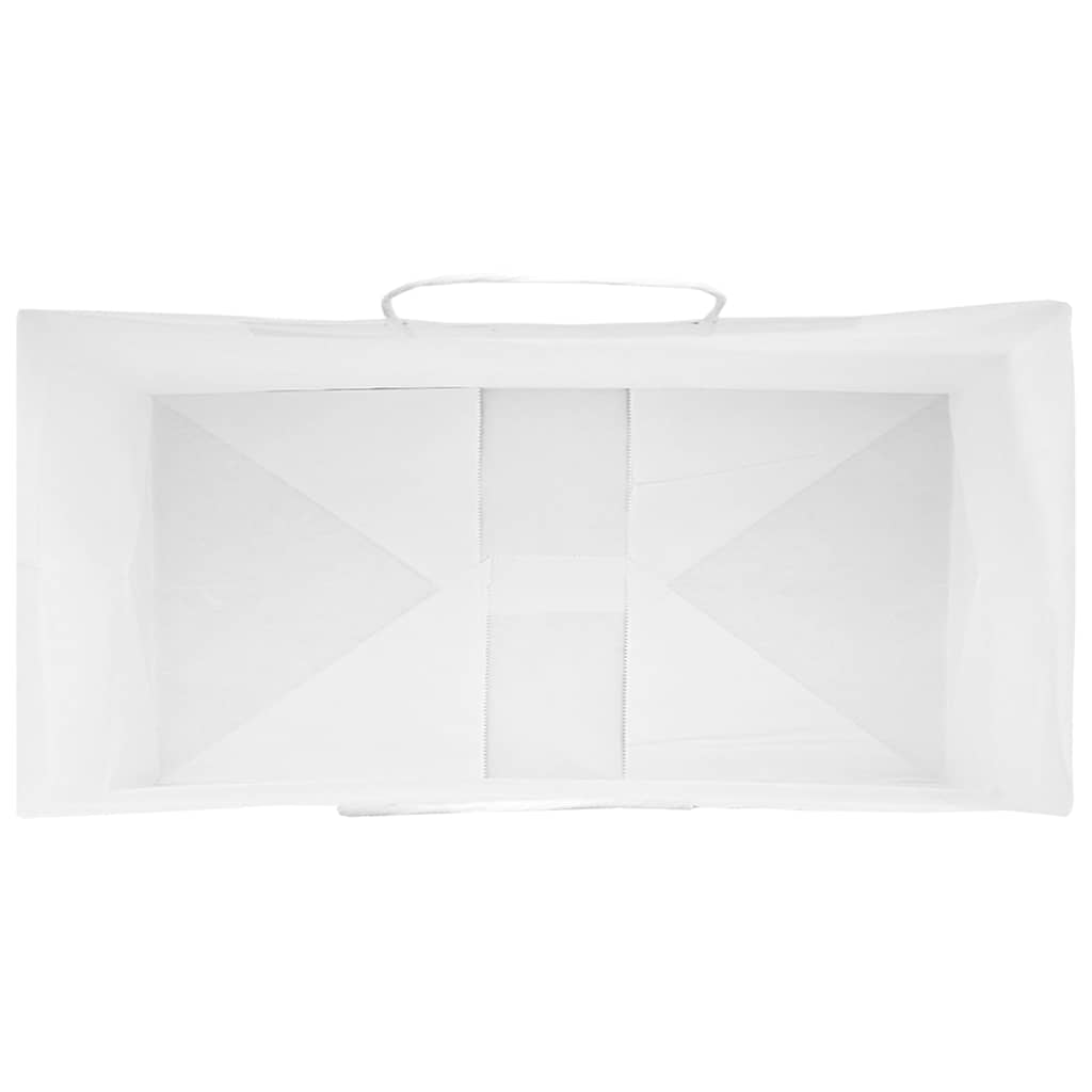 Papirnate vrećice 250 kom s ručkama bijele 21x11x36 cm