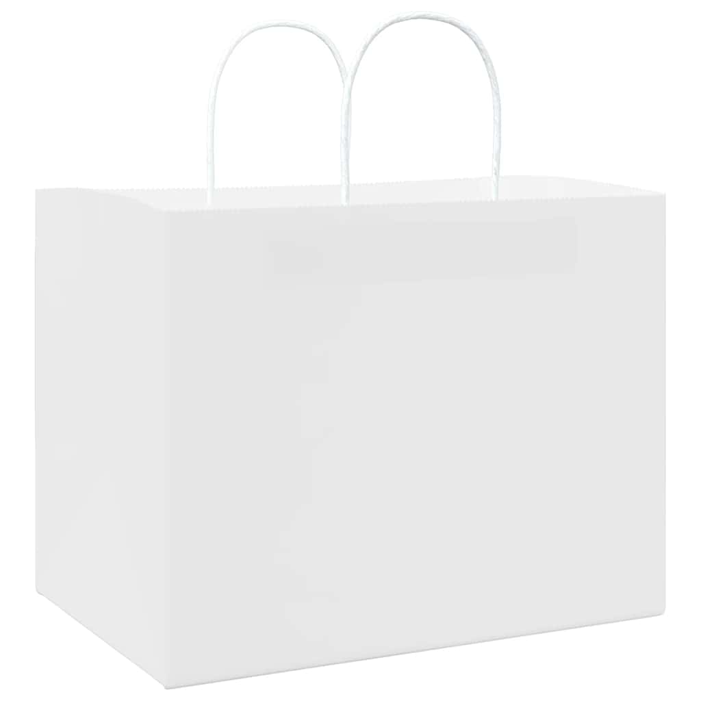 Papirnate vrećice 250 kom s ručkama bijele 32x22x24 cm
