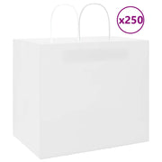 Papirnate vrećice 250 kom s ručkama bijele 32x22x28 cm