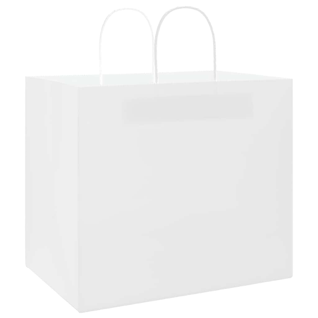 Papirnate vrećice 250 kom s ručkama bijele 32x22x28 cm
