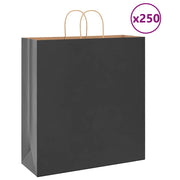 Papirnate vrećice 250 kom s ručkama crne 45x17x48 cm
