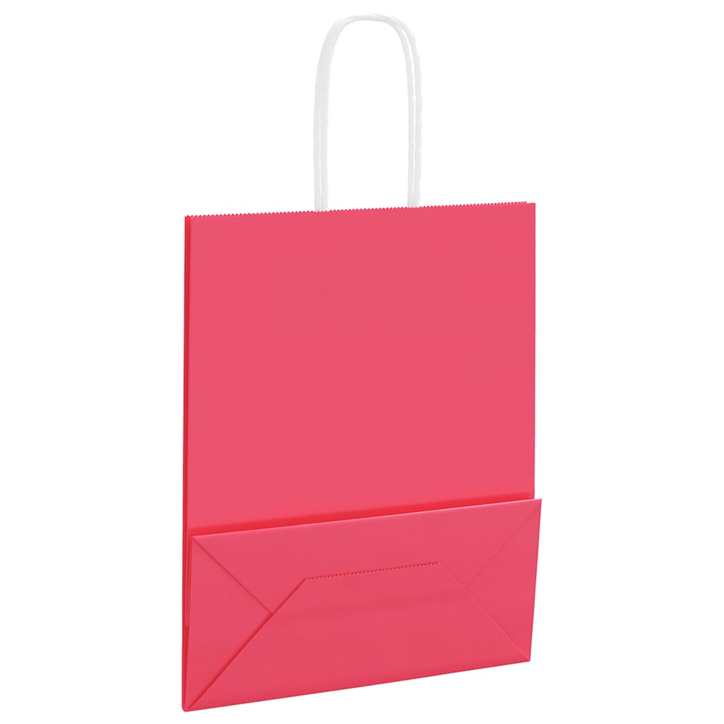 Papirnate vrećice 50 kom s ručkama ružičaste 18x8x22 cm