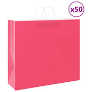 Papirnate vrećice 50 kom s ručkama ružičaste 54x15x49 cm