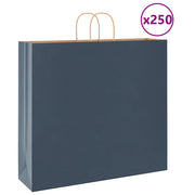 Papirnate vrećice 250 kom s ručkama plave 54x15x49 cm
