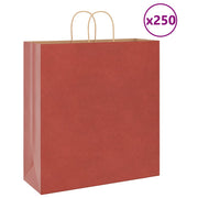 Papirnate vrećice 250 kom s ručkama crvene 45x17x48 cm