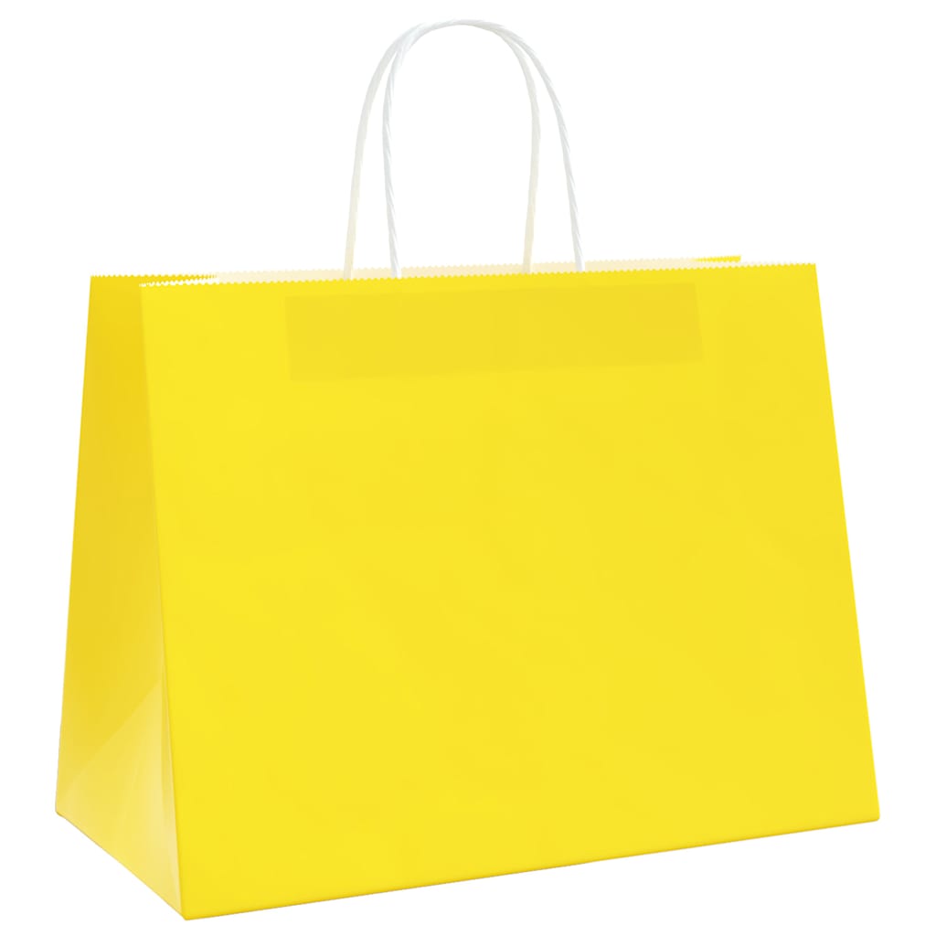 Papirnate vrećice 50 kom s ručkama žute 32x17x25 cm