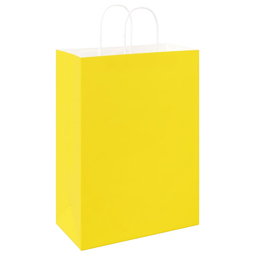 Papirnate vrećice 250 kom s ručkama žute 32x17x44 cm