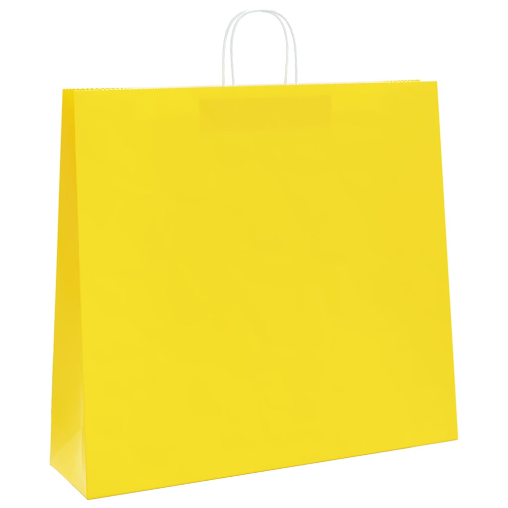 Papirnate vrećice 250 kom s ručkama žute 54x15x49 cm