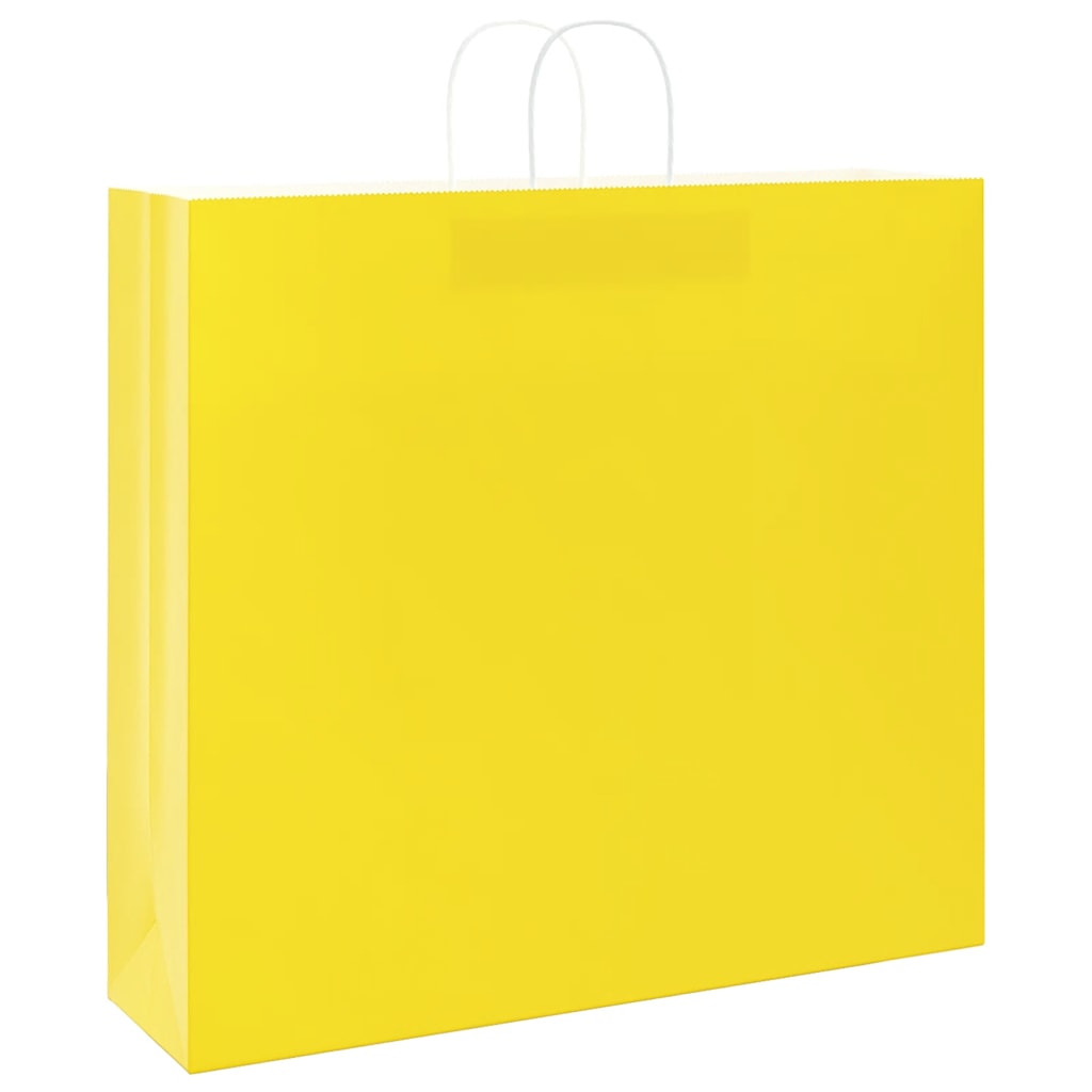 Papirnate vrećice 250 kom s ručkama žute 54x15x49 cm