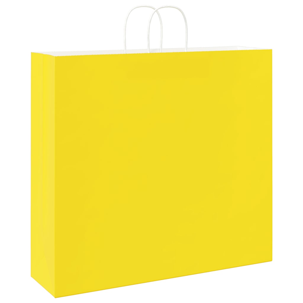 Papirnate vrećice 250 kom s ručkama žute 54x15x49 cm